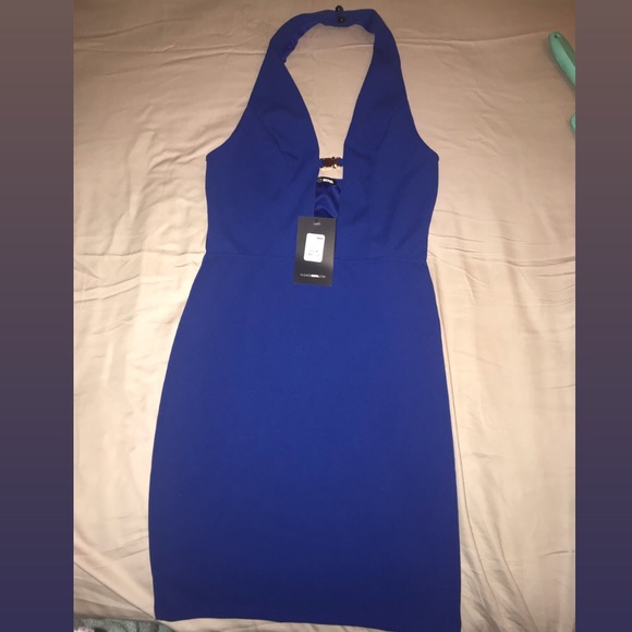 Fashion NOVA Mini Halter Dress-Royal Blue - Picture 1 of 3